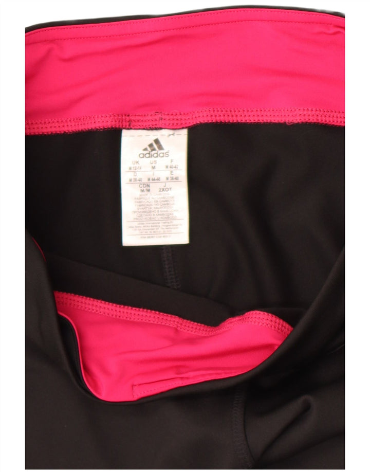 Женские леггинсы-капри Adidas Climalite UK 12/14, средний черный полиэстер