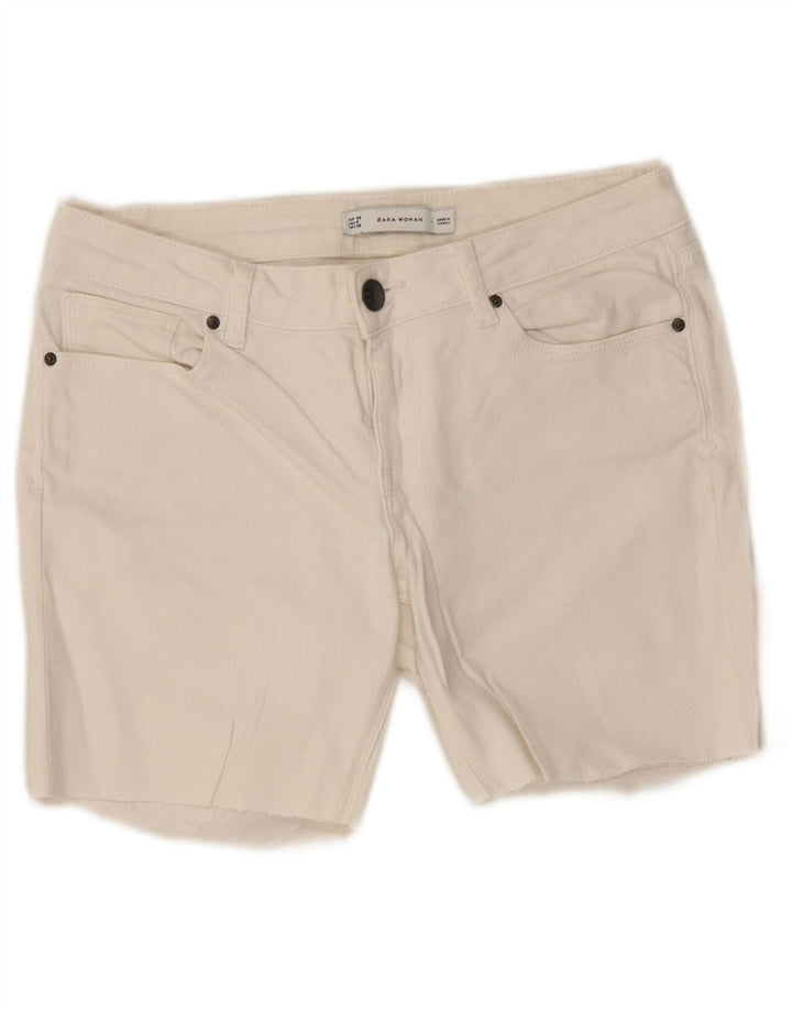 Женские джинсовые шорты Zara EU 40 Medium W30 белые