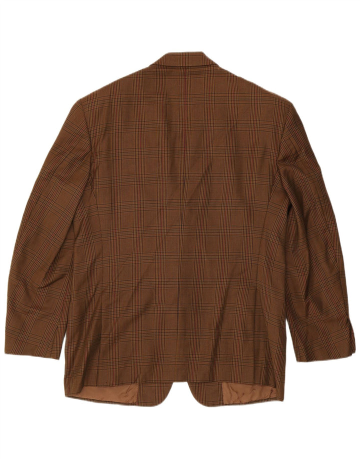 Мужской пиджак Trussardi на 2 пуговицах IT 52 XL Коричневый с узором «гусиные лапки»