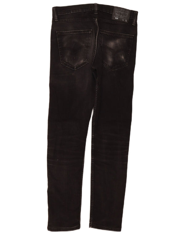 Мужские узкие зауженные джинсы Levi's W31 L32, черный хлопок