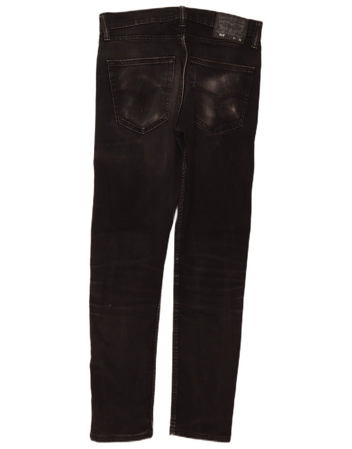 Мужские узкие зауженные джинсы Levi's W31 L32, черный хлопок