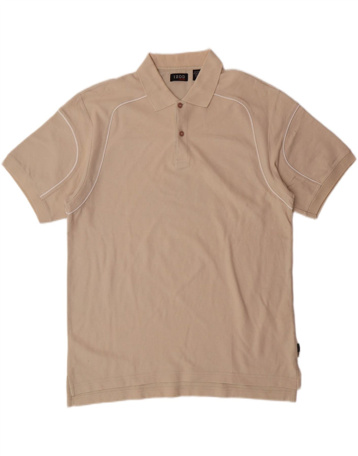 IZOD Mens Polo Shirt Large Beige Cotton Vintage Izod and Second-Hand Izod from Messina Hembry 