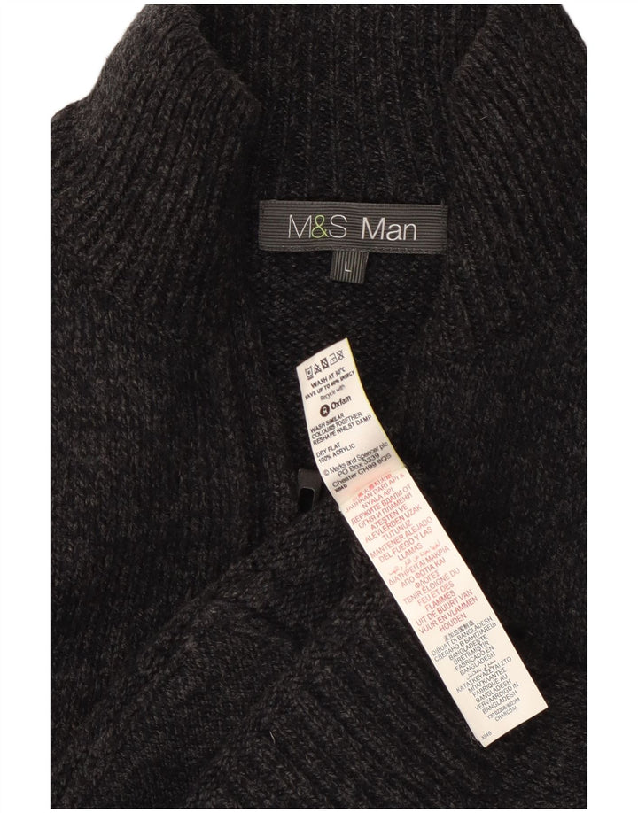 Мужской кардиган Marks & Spencer, большой серый акрил