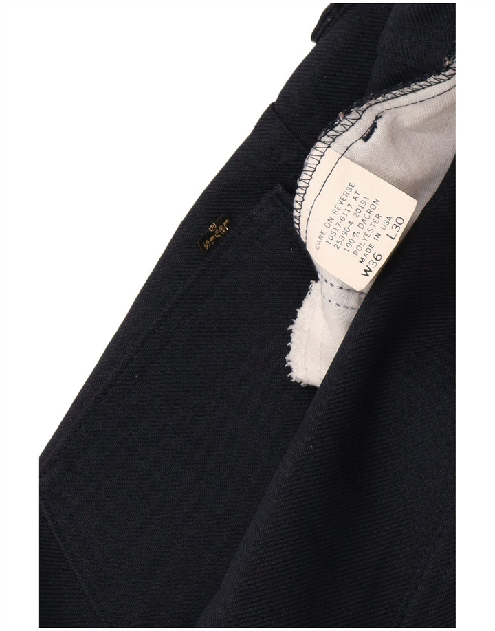 Мужские прямые повседневные брюки LEVI'S W36 L30 темно-синего цвета из полиэстера