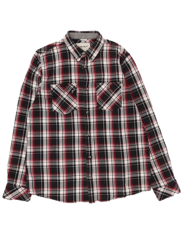 Мужская рабочая одежда Carhartt, фланелевая рубашка стандартного кроя, большая черная клетка