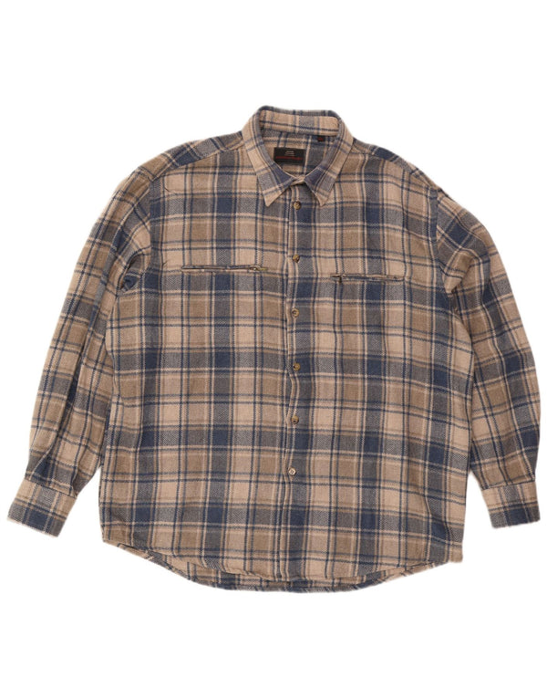 Мужская фланелевая рубашка VINTAGE 2XL синяя клетка акрил