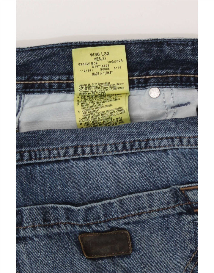 Мужские прямые джинсы Wrangler Wesley Regular W36 L32, синий хлопок