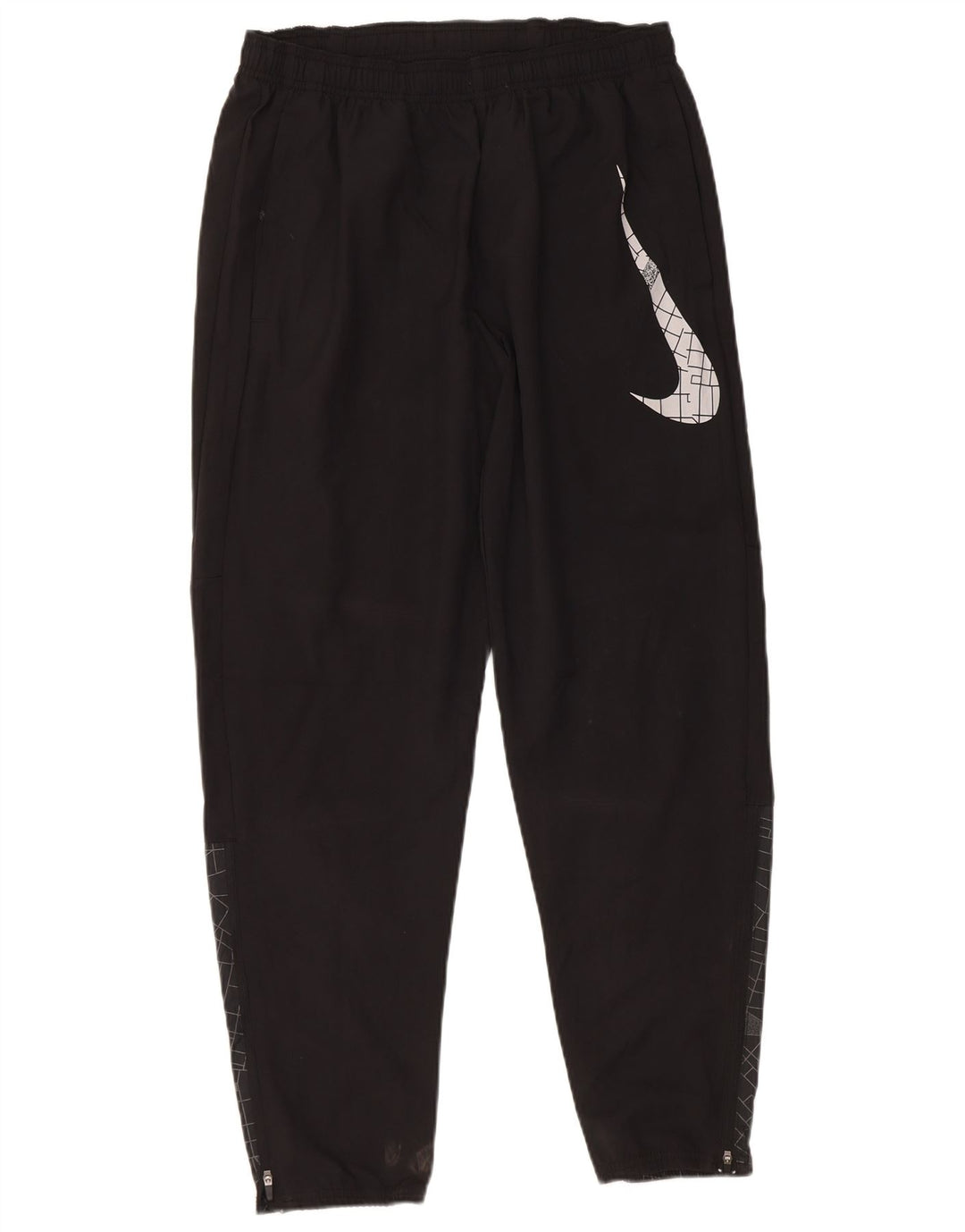 Мужские спортивные брюки Nike Dri Fit с графическим рисунком, средние черные с геометрическим рисунком