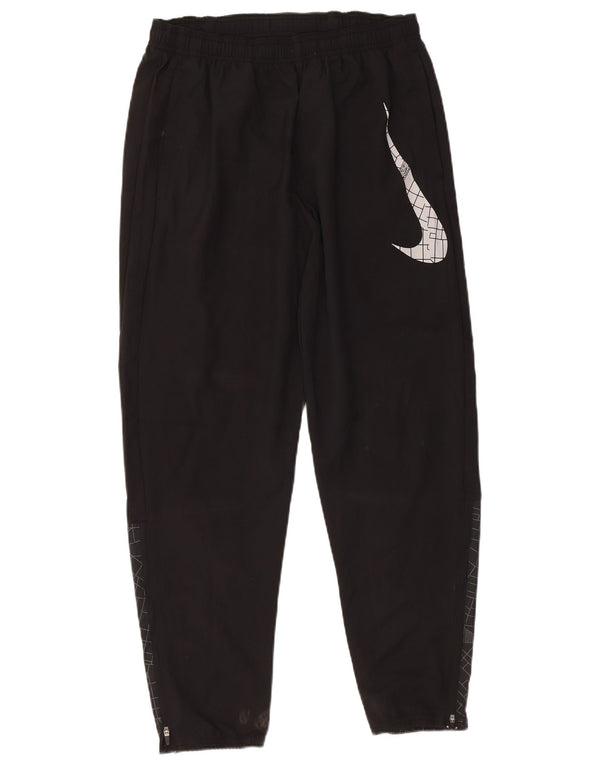 Мужские спортивные брюки Nike Dri Fit с графическим рисунком, средние черные с геометрическим рисунком