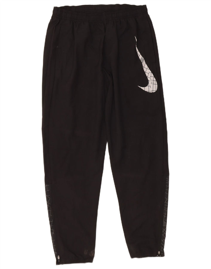 Мужские спортивные брюки Nike Dri Fit с графическим рисунком, средние черные с геометрическим рисунком