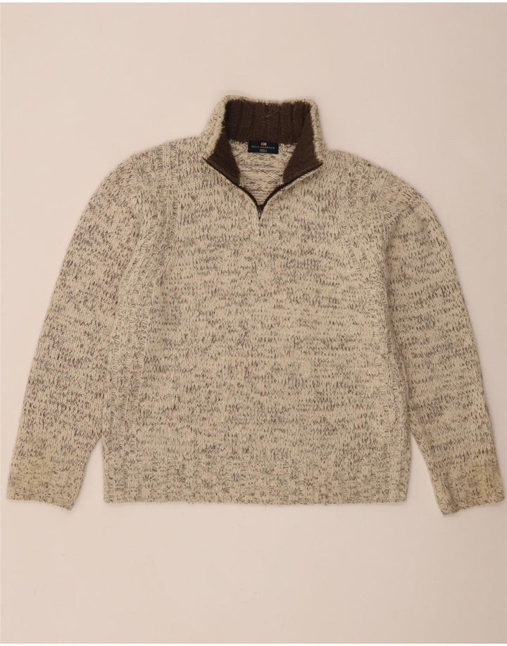 Мужской джемпер с воротником на молнии Marks & Spencer Blue Harbour, средний белый
