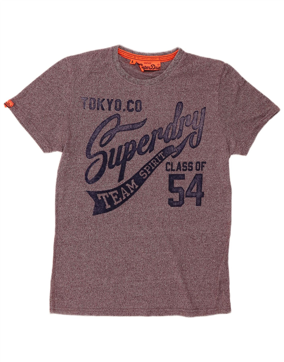 SUPERDRY Мужская футболка с рисунком, большой бордовый хлопок с крапинками