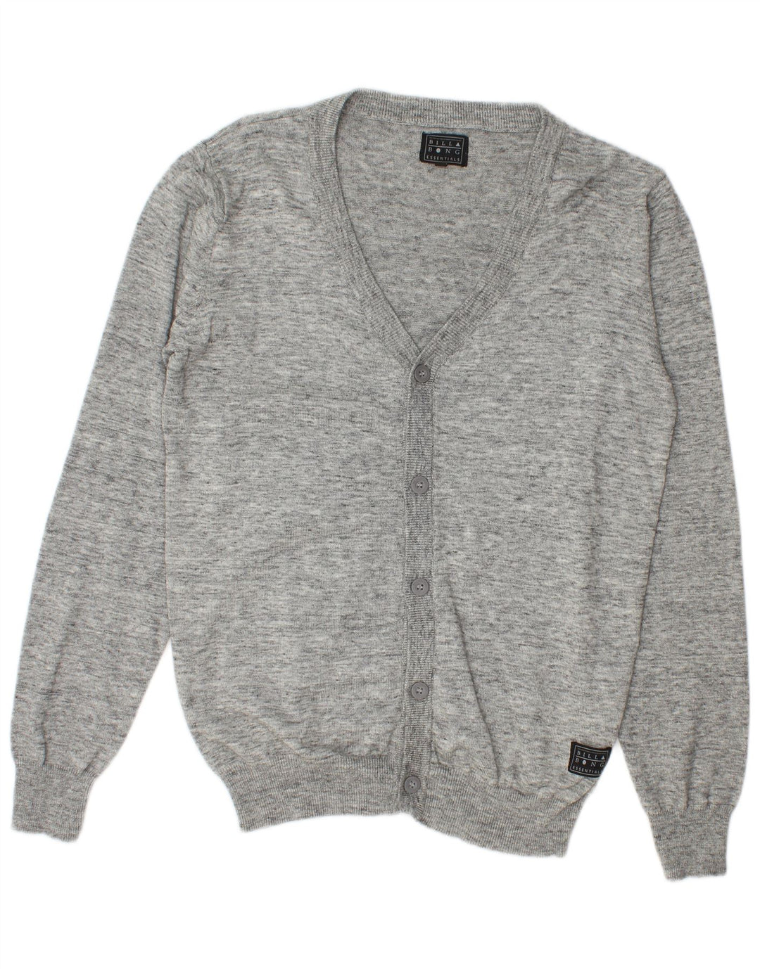Мужской кардиган Billabong, хлопковый свитер среднего серого цвета с крапинками
