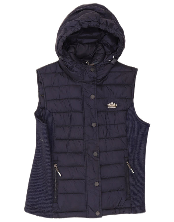 Женский утепленный жилет с капюшоном Superdry UK 18 XL, темно-синий, нейлон