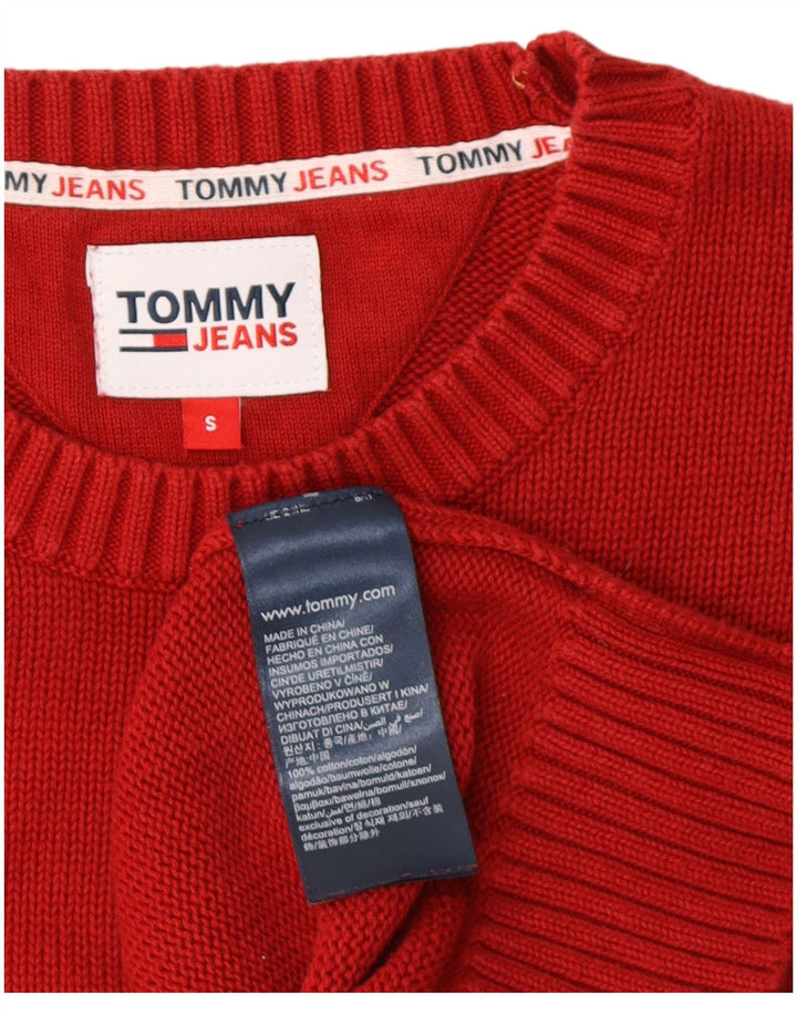 Мужской джемпер с круглым вырезом Tommy Hilfiger, маленький красный хлопковый свитер