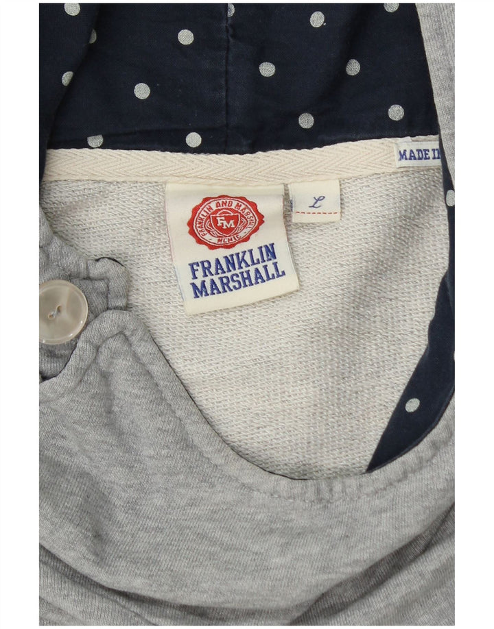 Женский джемпер с капюшоном Franklin Marshall UK 14, большой серый хлопок