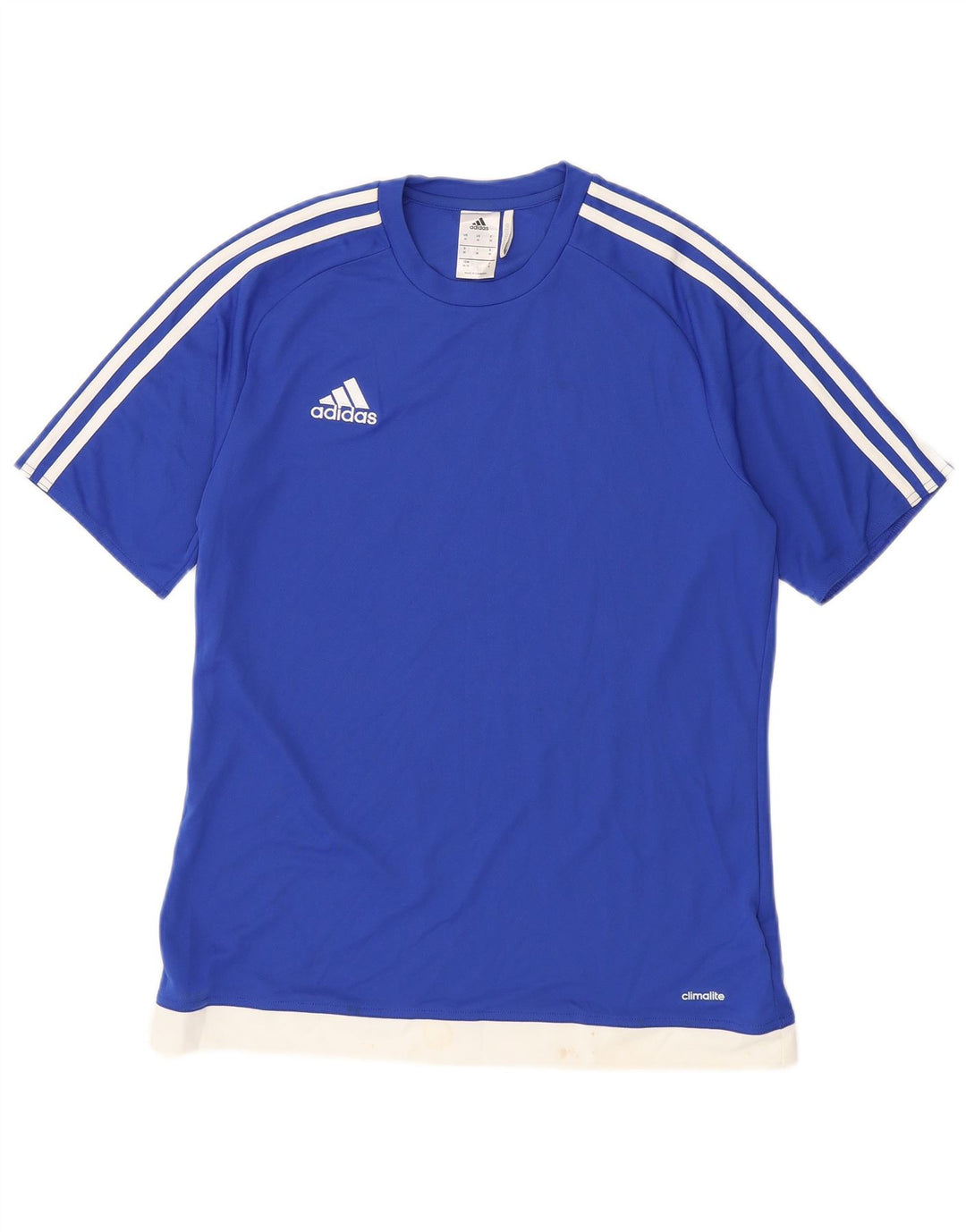 Мужская футболка ADIDAS Climalite, верх, средний синий, полиэстер с цветными блоками