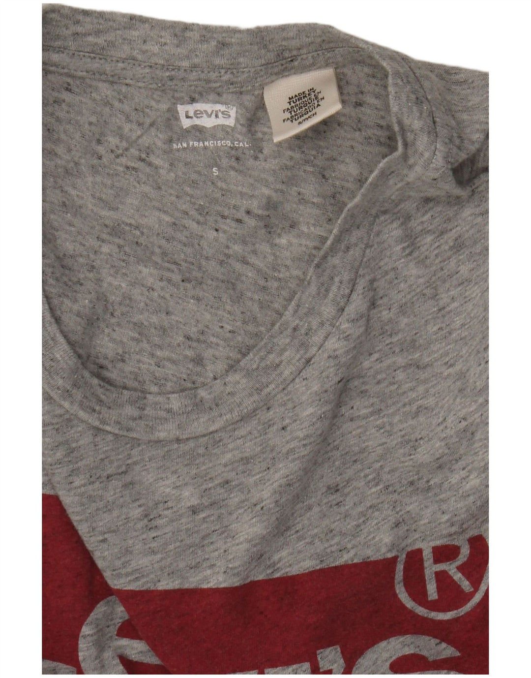 Женская футболка с рисунком Levi's Top UK 10, маленькая, серая, в крапинку