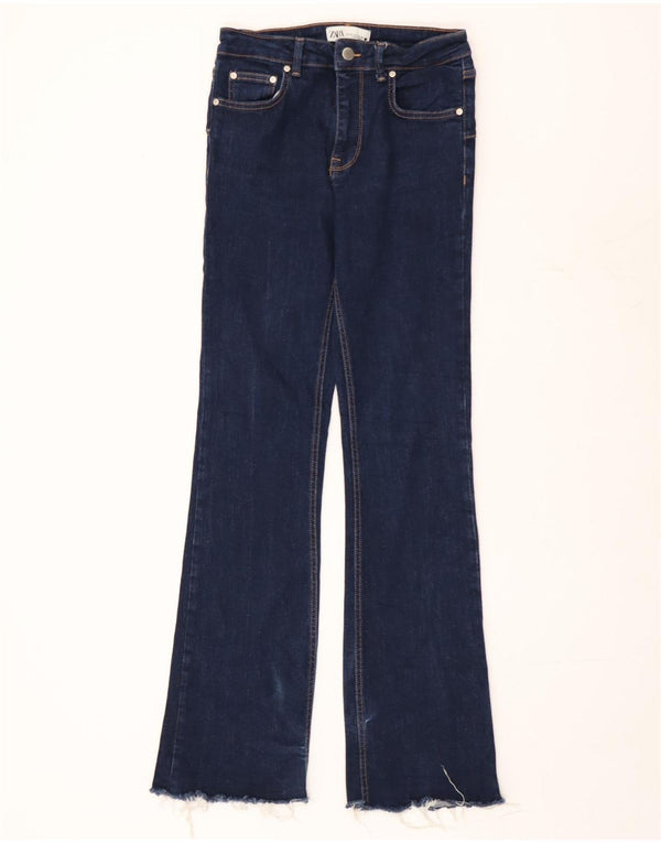 Женские расклешенные джинсы Zara EU 38, маленькие W28 L33, синие, хлопок