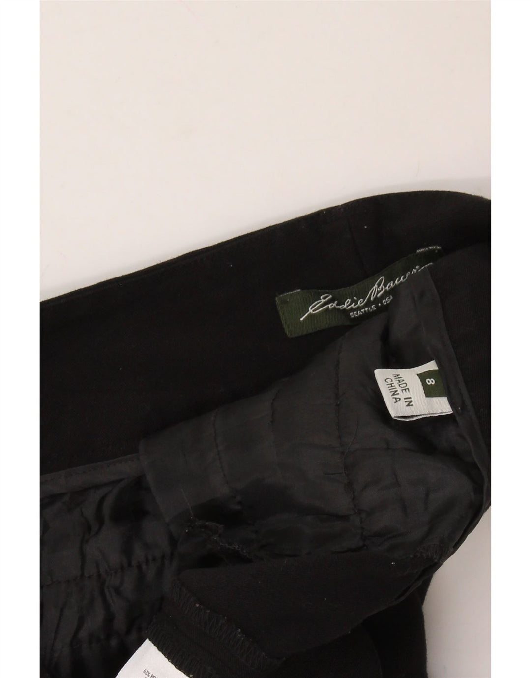 EDDIE BAUER Womens Slim Cropped Trousers US 8 Medium W30 L25 Black Vintage Eddie Bauer and Second-Hand Eddie Bauer from Messina Hembry 