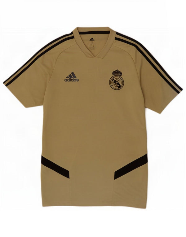 Мужская футболка Adidas Real Madrid, маленький цвет хаки, цветной блок