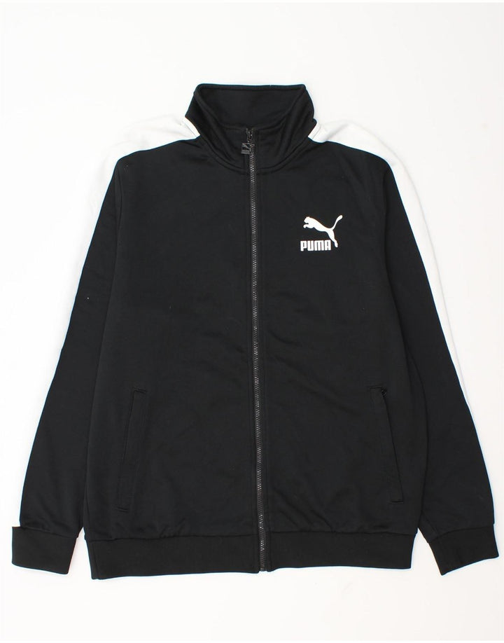 Мужской спортивный костюм Puma, большая черная полиэстеровая куртка с цветными блоками