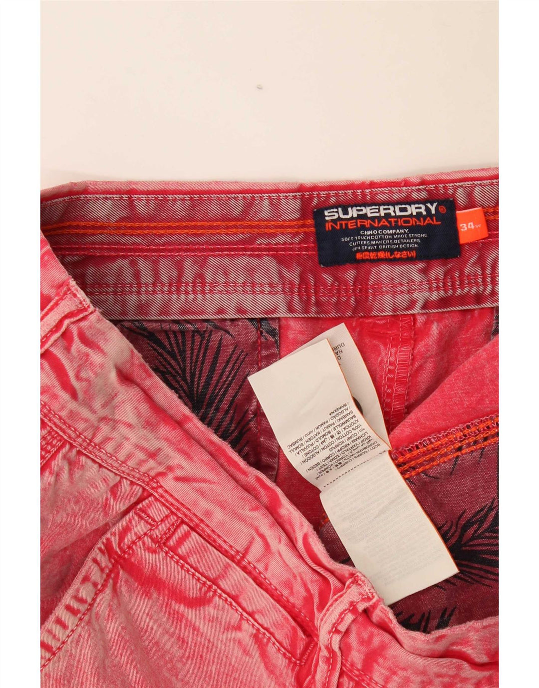 Мужские джинсовые шорты Superdry W34, большие красные, хлопковые