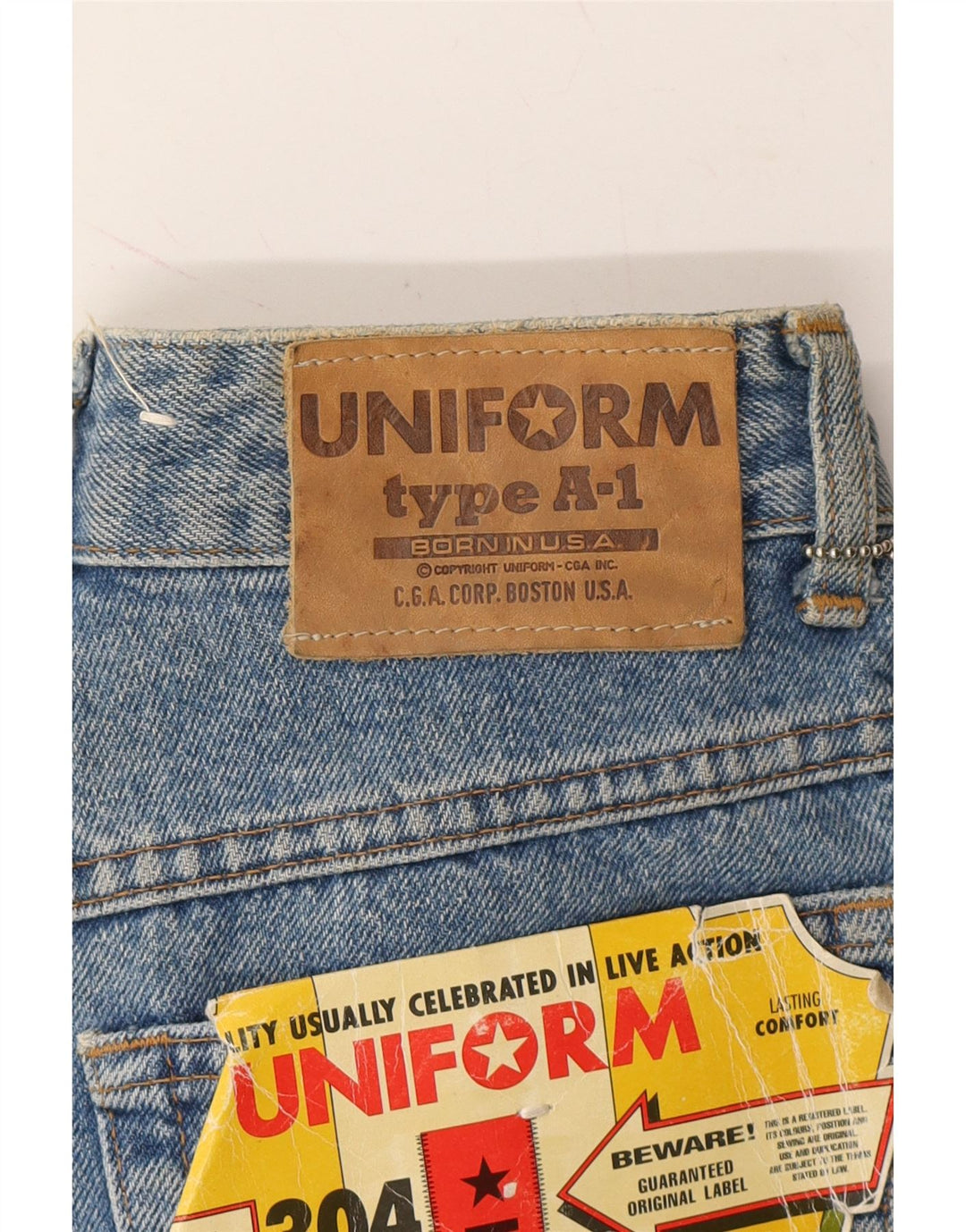 UNIFORM Womens Tapered Jeans W27 L29 Blue Cotton Vintage Uniform and Second-Hand Uniform from Messina Hembry 