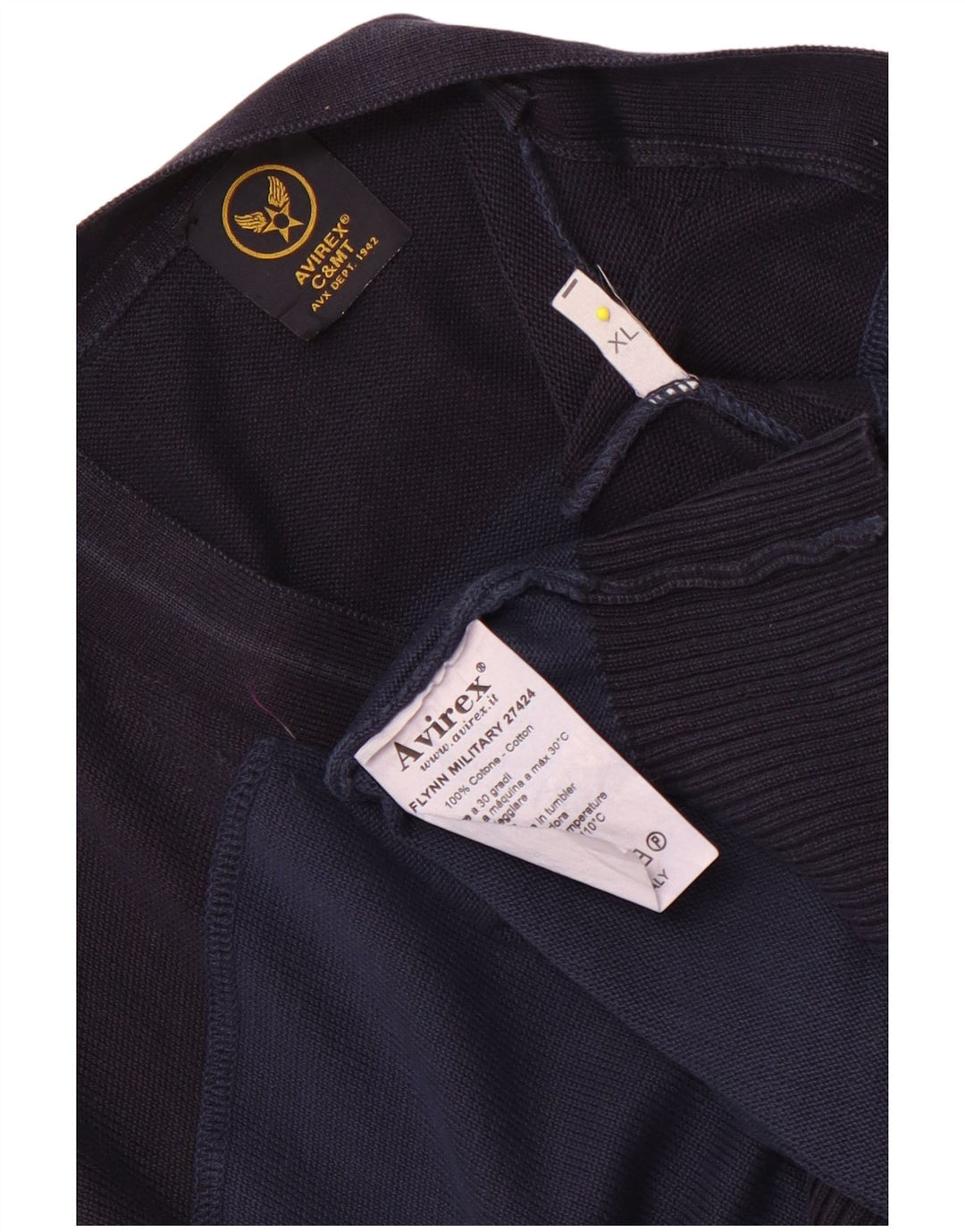 Мужской кардиган Avirex XL, темно-синий, хлопок с цветными блоками