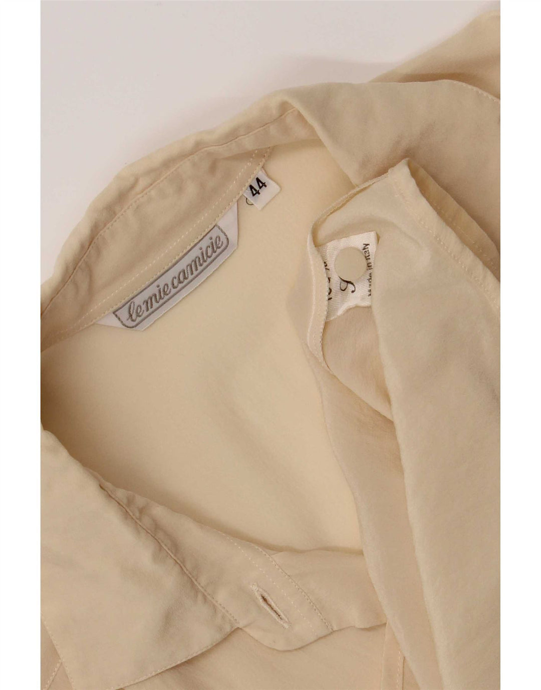 Винтажная женская блузка-рубашка IT 44 Medium Off White Silk