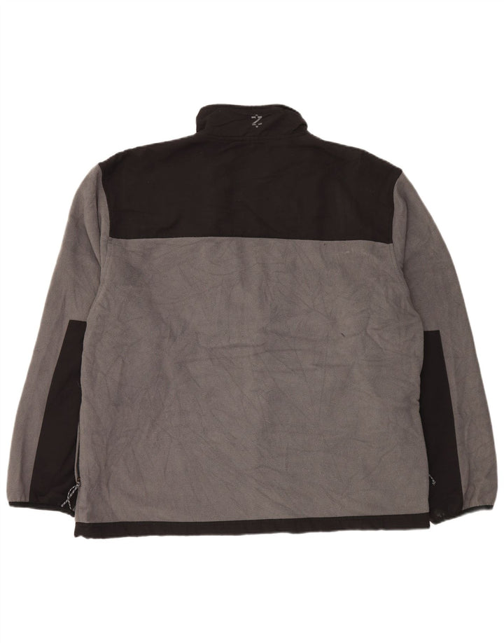 Мужская флисовая куртка IZOD UK 44 2XL серая, полиэстер с цветными блоками