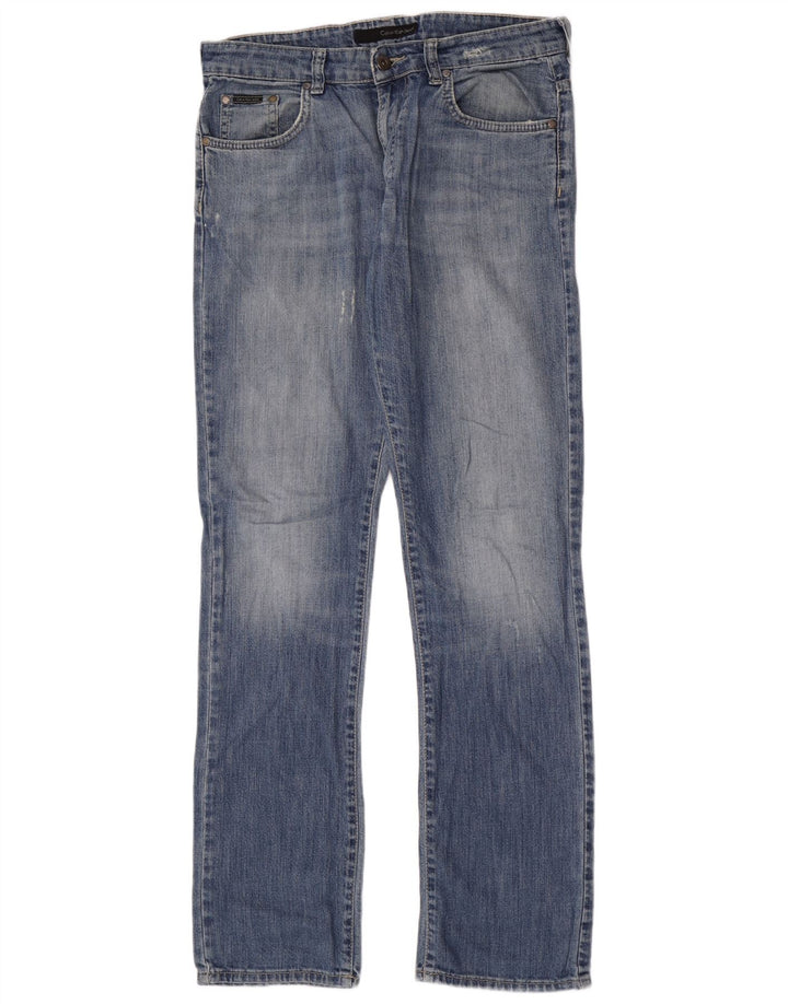 Женские потертые узкие джинсы Calvin Klein W32 L33 синие