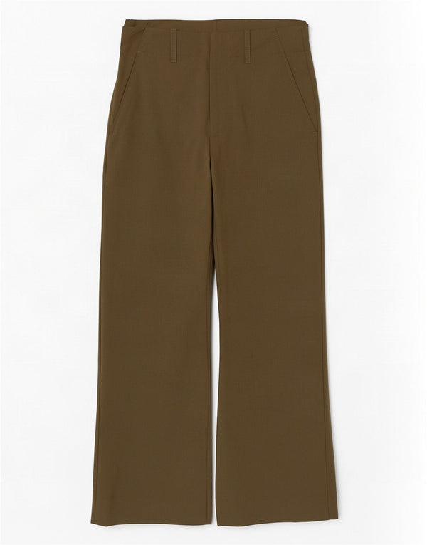 Zara Женские широкие брюки чинос с высокой талией XS W24 L28 Хаки, полиэстер