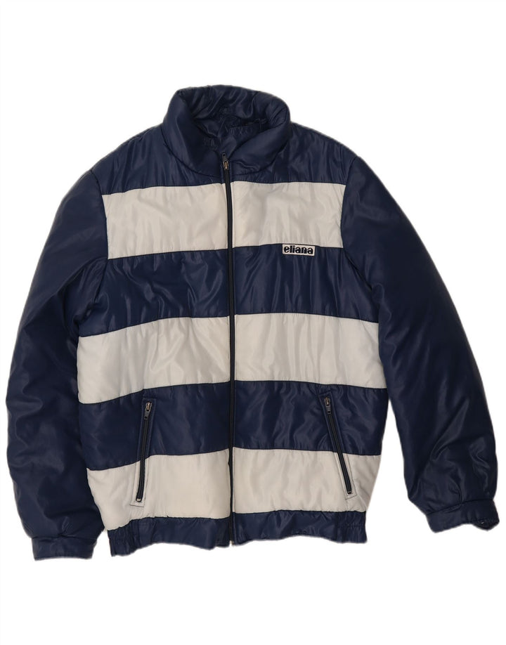 Мужская стеганая куртка Eliana UK 40, большая темно-синяя полоска