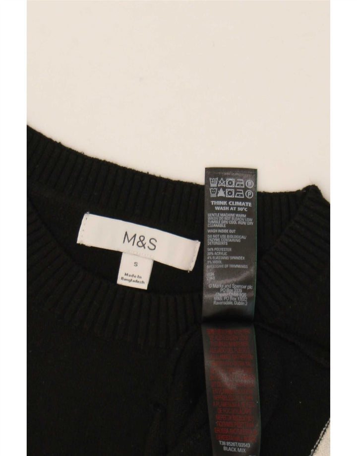 Женская укороченная майка Marks & Spencer UK 10, маленький черный полиэстер