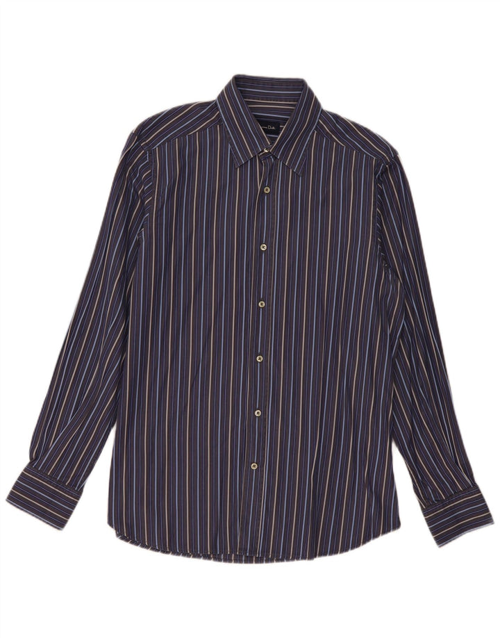 Мужская рубашка Massimo Dutti, размер 42 16 1/2, большая темно-синяя полоска