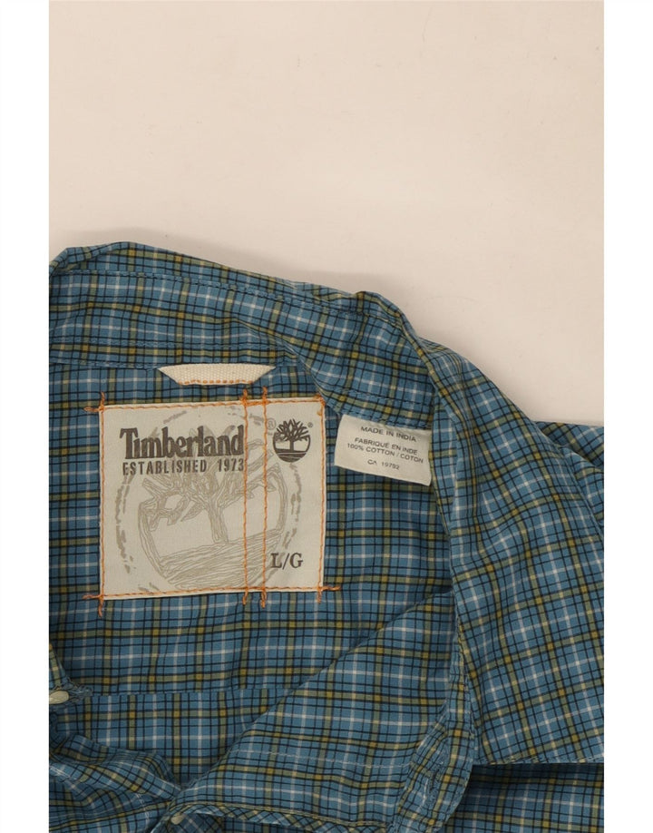 Мужская рубашка Timberland, большая синяя клетка, хлопок