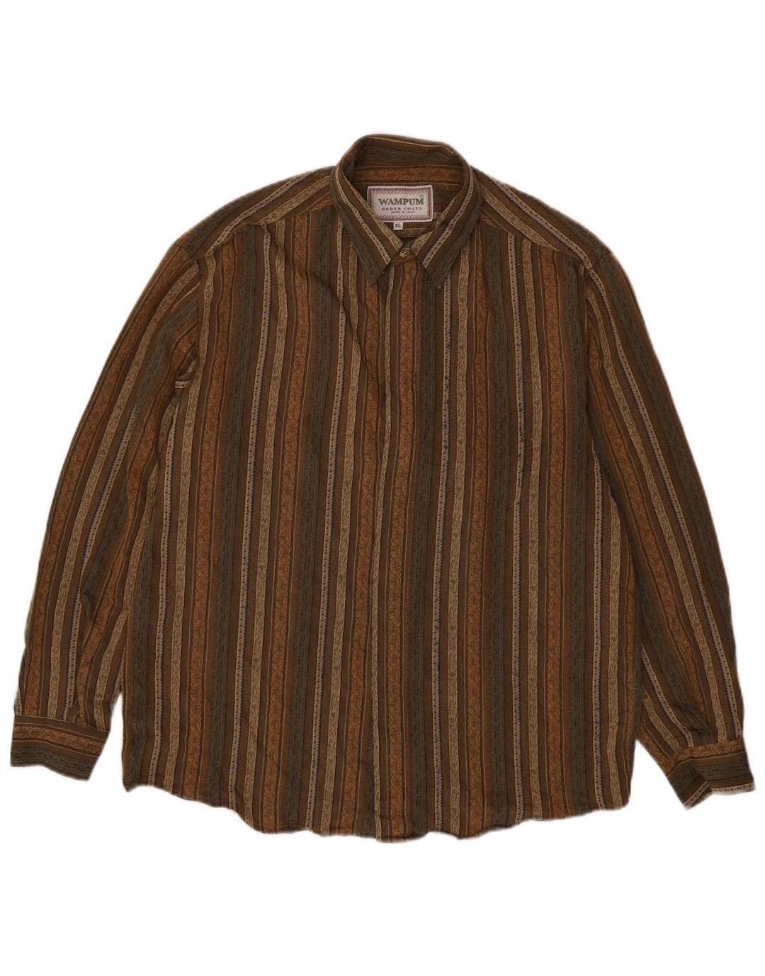 Мужская рубашка Wampum XL цвета хаки в полоску