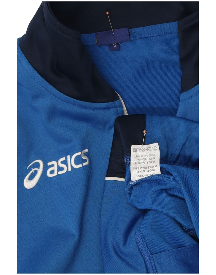 Мужской спортивный костюм Asics, верхняя куртка, маленький синий полиэстер с цветными блоками