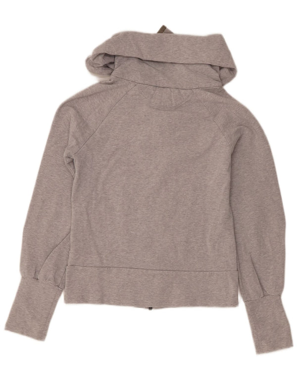 Adidas Womens Zip Hoodie Sweater UK 10 Small Grey Cotton