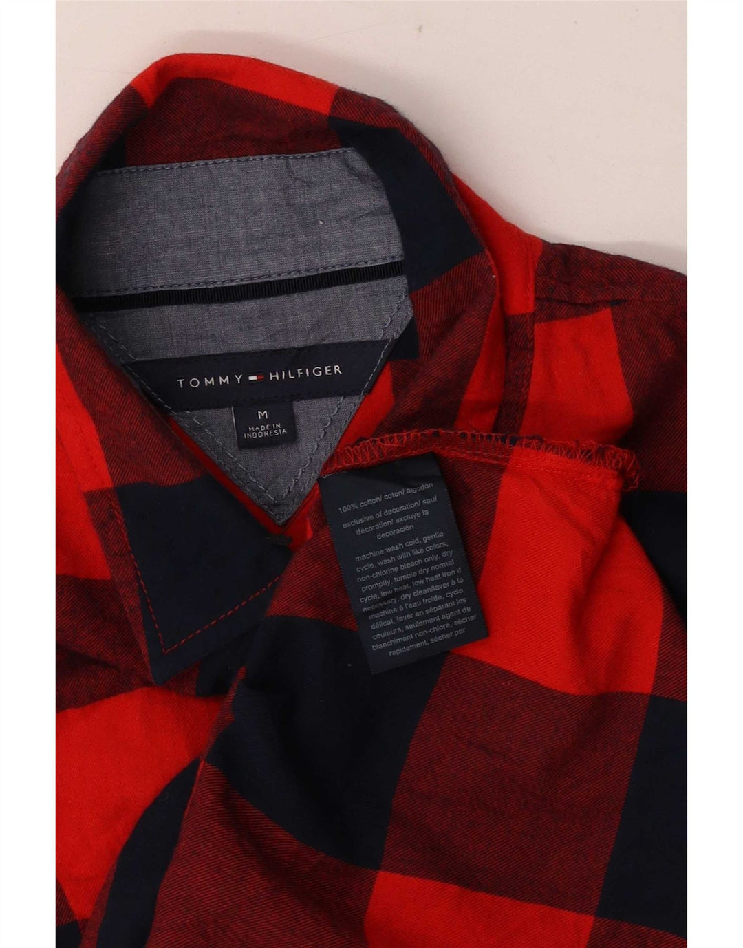Женская пуловерная фланелевая рубашка Tommy Hilfiger UK 14, средний красный в мелкую клетку