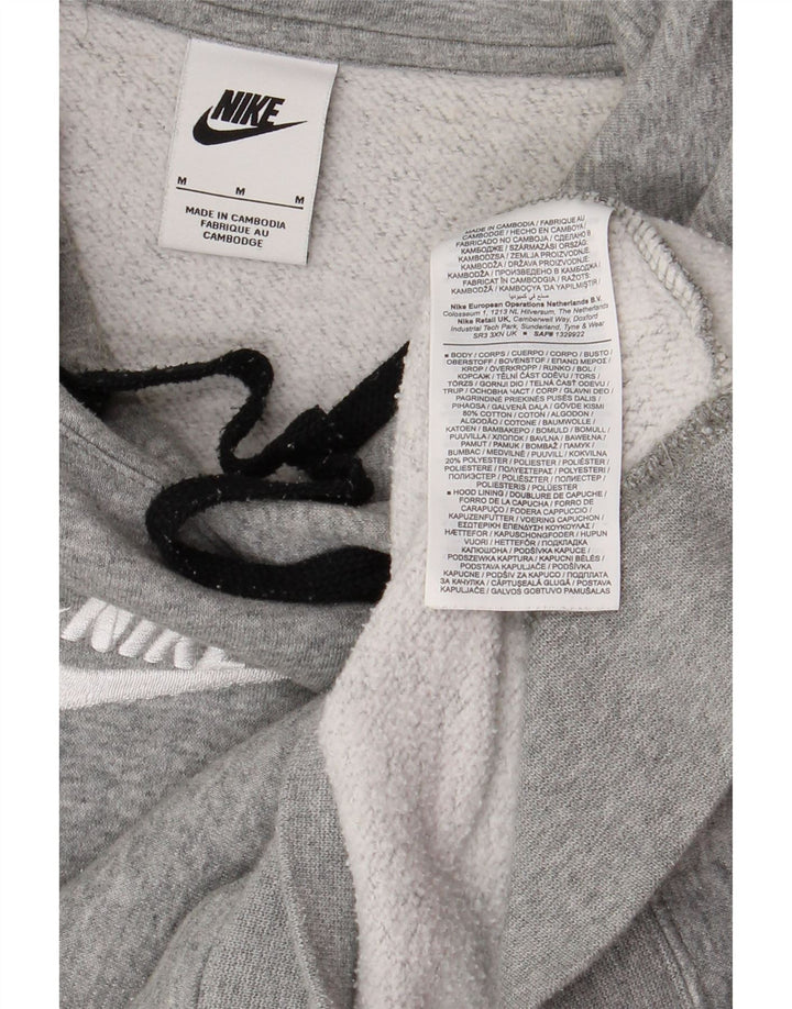 Мужской джемпер с капюшоном NIKE серого цвета, хлопок с цветными блоками