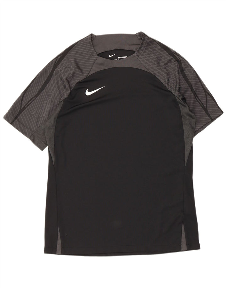 Мужская футболка Nike Dri Fit Slim Fit, верх среднего размера, черный полиэстер с цветными блоками