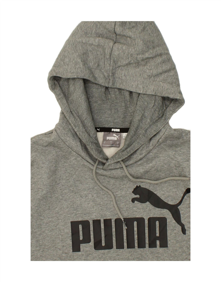 PUMA Mens Graphic Hoodie Jumper Small Grey Cotton Vintage Puma and Second-Hand Puma from Messina Hembry 