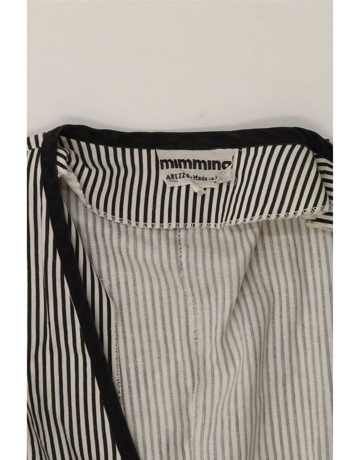 MIMMINA Womens Double Breasted Blazer Jacket UK 12 Medium Black Striped Vintage MIMMINA and Second-Hand MIMMINA from Messina Hembry 
