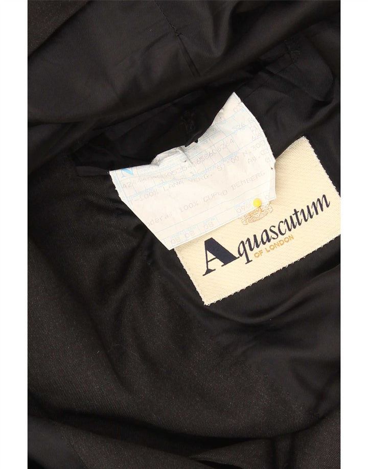 Мужской пиджак Aquascutum на 3 пуговицах IT 52 XL Черный Cupro