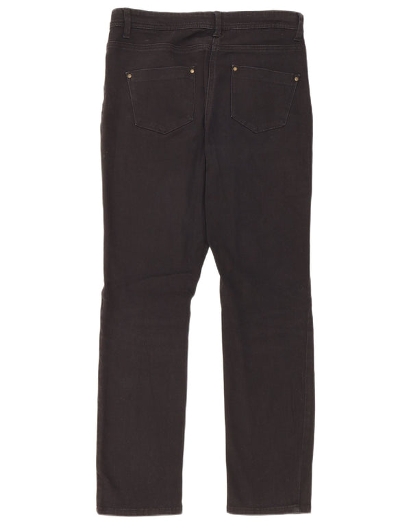 M&Co Womens Straight Jeans UK 10 Small W30 L28 Black Cotton