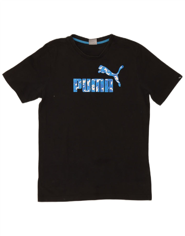 PUMA Mens Graphic T-Shirt Top Medium Black Cotton