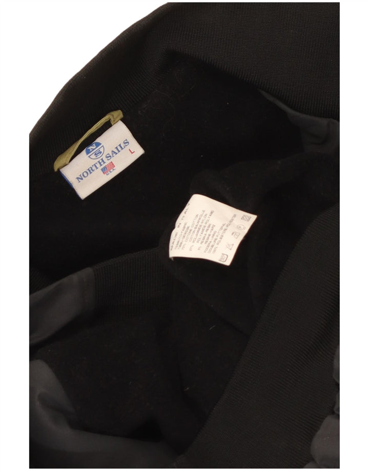 Мужская куртка-бомбер North Sails UK 40, большая черная, хлопок с цветными блоками