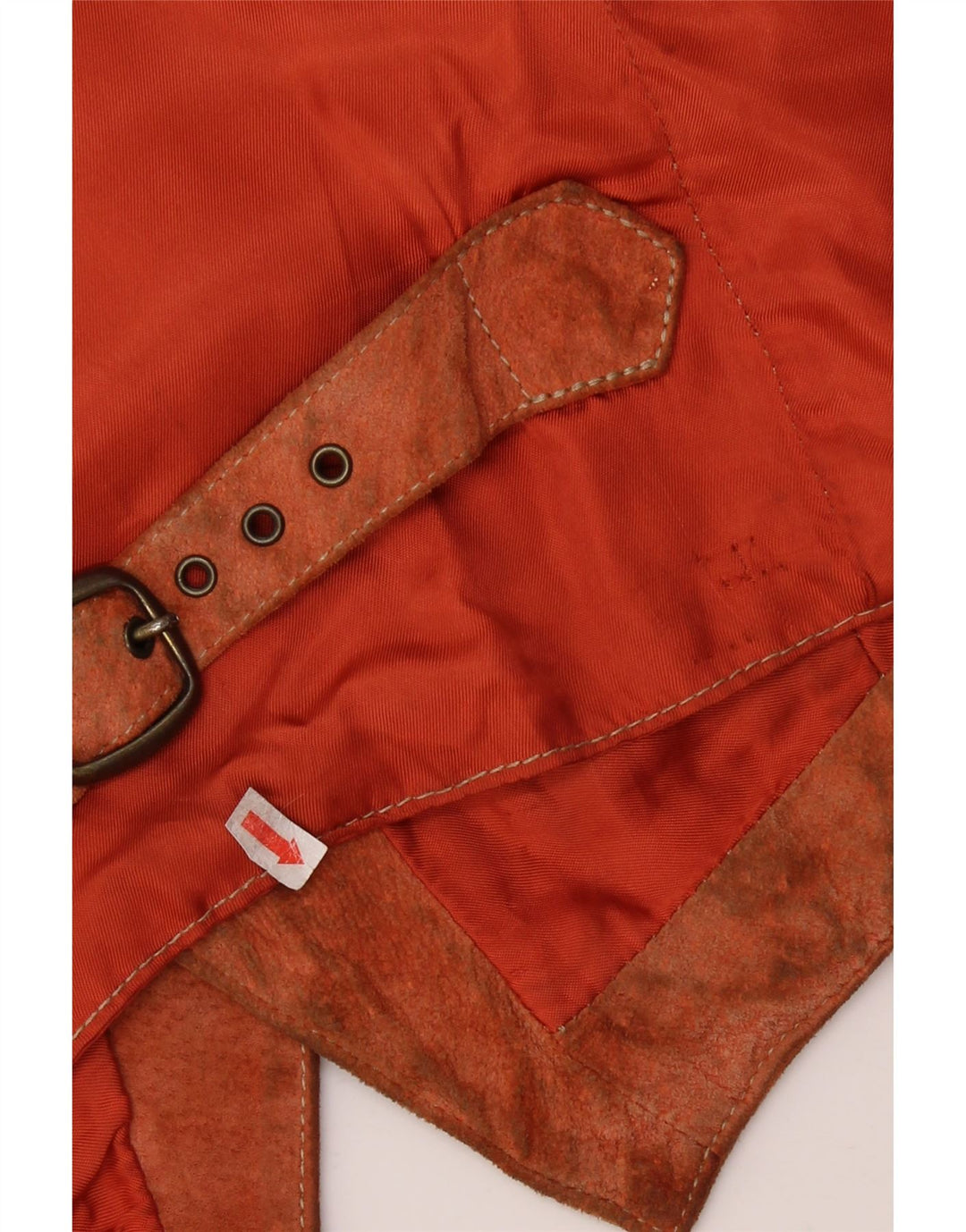 Винтажный мужской замшевый жилет маленького размера из коричневой кожи